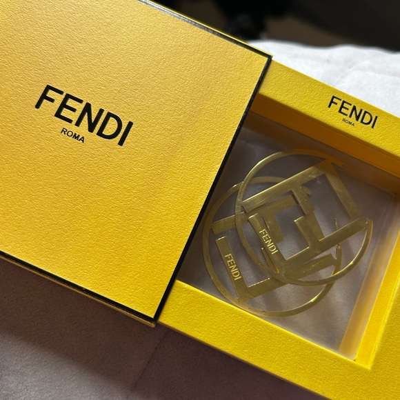 Authentic FENDI F is Fendi Large Hoop Earrings - Picture 8 of 13
